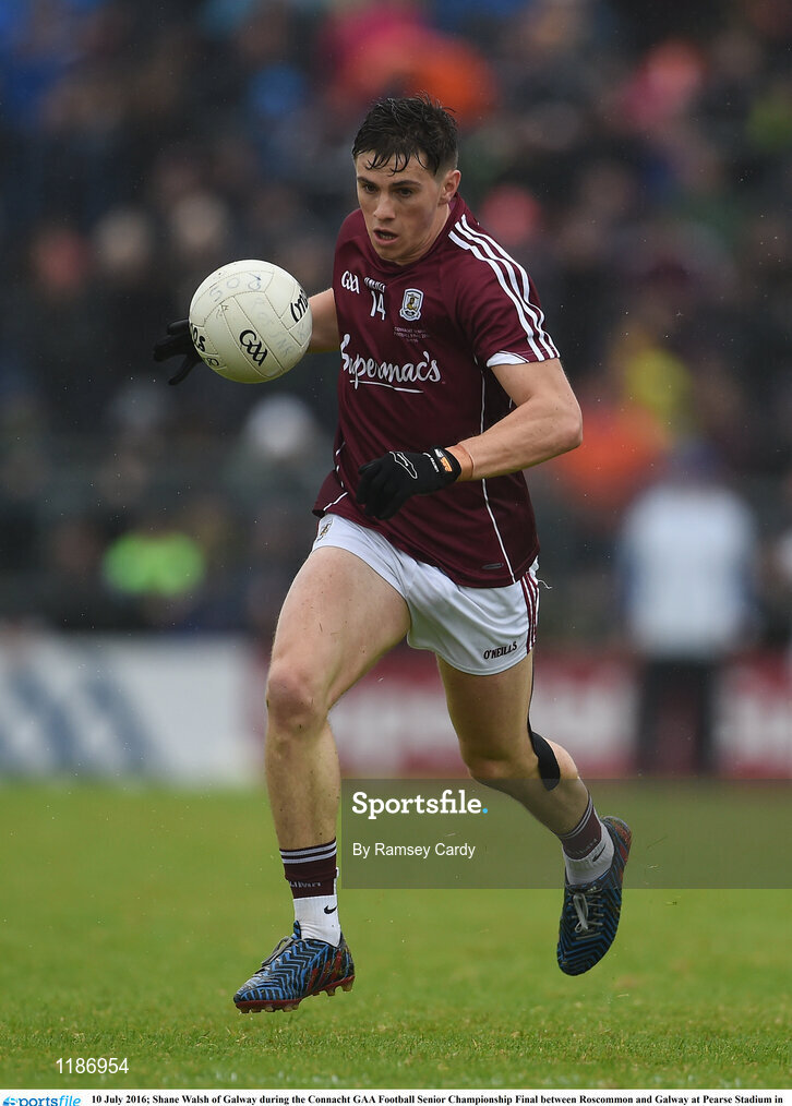 10 July 2016; Shane Walsh of Galway during the Connacht GAA Football Senior Championship Final between Roscommon and Galway at Pearse Stadium in Galway. Photo by Ramsey Cardy/Sportsfile