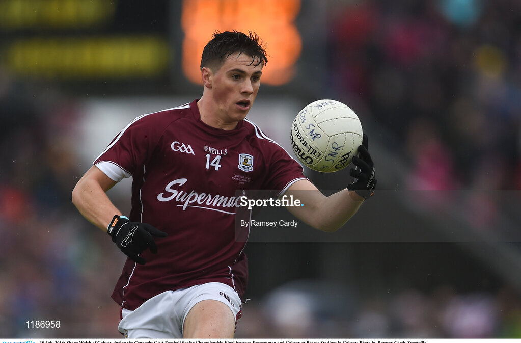 10 July 2016; Shane Walsh of Galway during the Connacht GAA Football Senior Championship Final between Roscommon and Galway at Pearse Stadium in Galway. Photo by Ramsey Cardy/Sportsfile