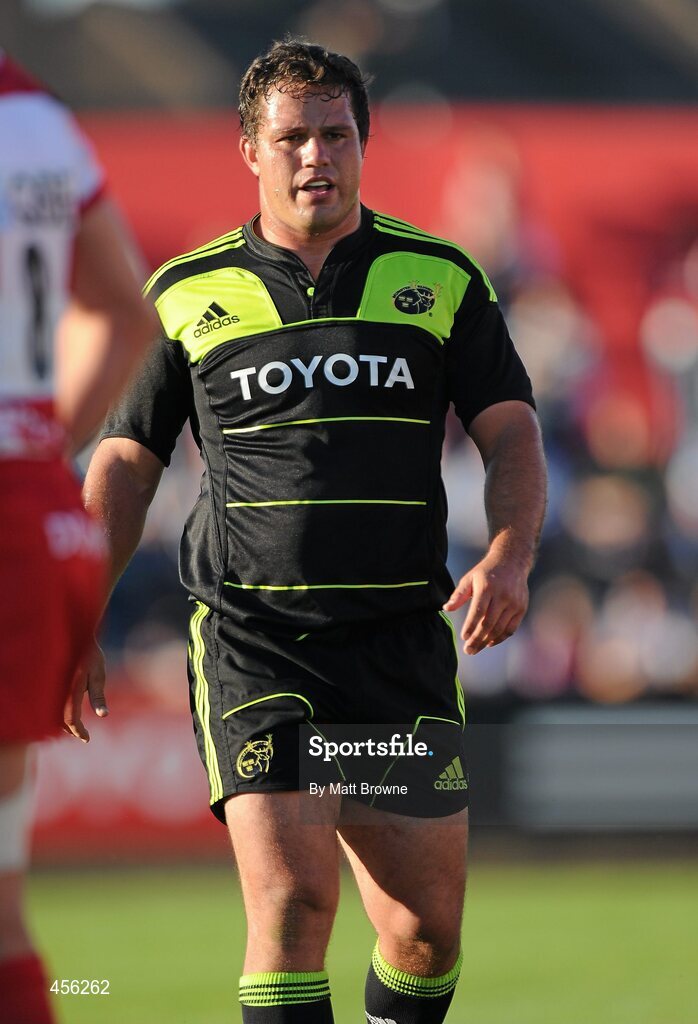 27 August 2010; Wian du Preez, Munster. Rugby Pre-Season Friendly, Munster v Gloucester, Musgrave Park, Cork. Picture credit: Matt Browne / SPORTSFILE