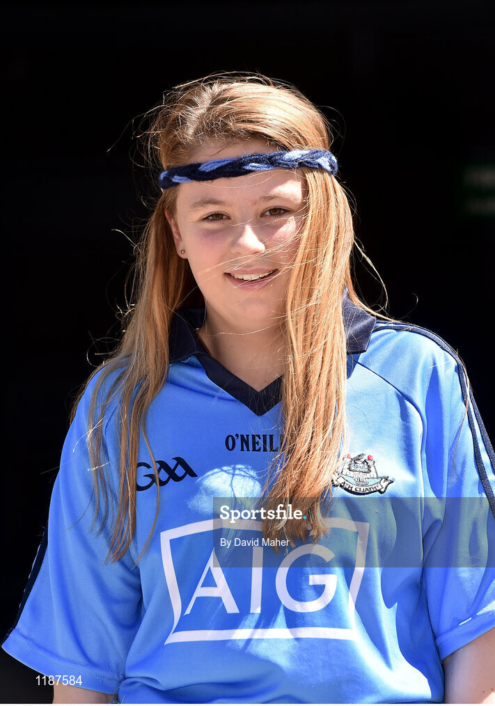 17 July 2016; Dublin supporter Aoife Gunning ahead of the Leinster GAA Football Senior Championship Final match between Dublin and Westmeath at Croke Park in Dubin. Photo by David Maher/Sportsfile