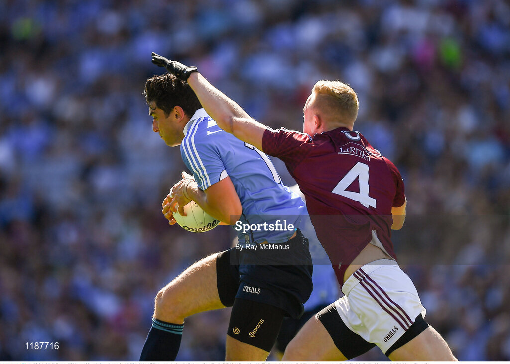 17 July 2016; Bernard Brogan of Dublin in action against Killian Daly of Westmeath during the Leinster GAA Football Senior Championship Final match between Dublin and Westmeath at Croke Park in Dubin. Photo by Ray McManus/Sportsfile