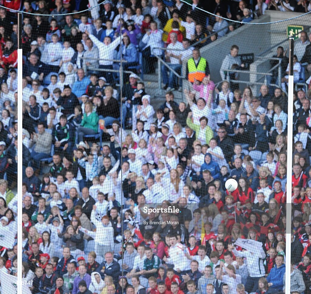29 August 2010; A general view of the football going between the goalposts during the game. GAA Football All-Ireland Senior Championship Semi-Final, Kildare v Down, Croke Park, Dublin. Picture credit: Brendan Moran / SPORTSFILE