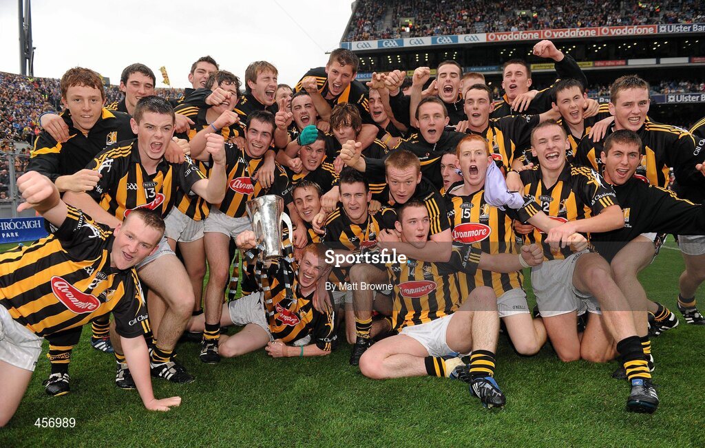 5 September 2010; The Kilkenny players celebrate with the trophy after their win over Clare. ESB GAA Hurling All-Ireland Minor Championship Final, Kilkenny v Clare, Croke Park, Dublin. Picture credit: Matt Browne / SPORTSFILE