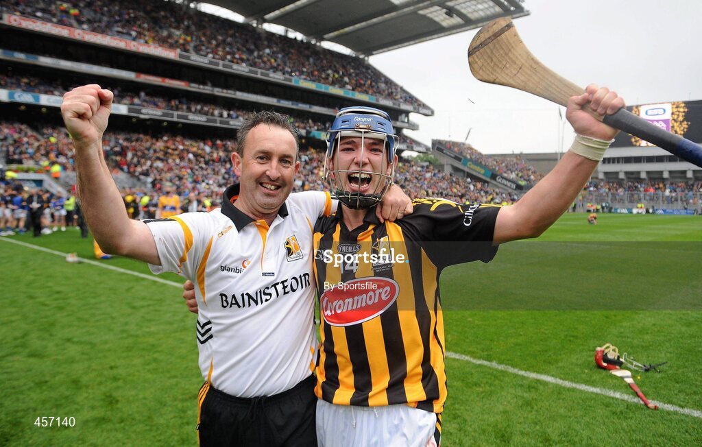 5 September 2010; Kilkenny manager Richie Mulrooney celebrates at the end of the game with Ger Aylward. ESB GAA Hurling All-Ireland Minor Championship Final, Kilkenny v Clare, Croke Park, Dublin. Photo by Sportsfile