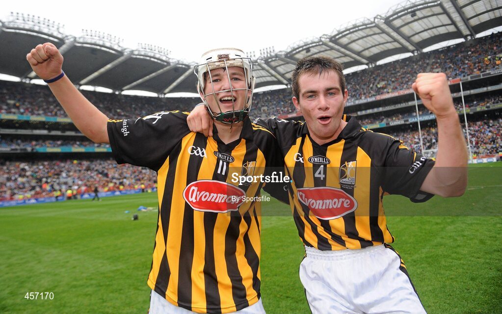 5 September 2010; Kilkenny's Padraig Walsh, left, and Brian Kennedy, celebrate at the end of the game. ESB GAA Hurling All-Ireland Minor Championship Final, Kilkenny v Clare, Croke Park, Dublin. Photo by Sportsfile