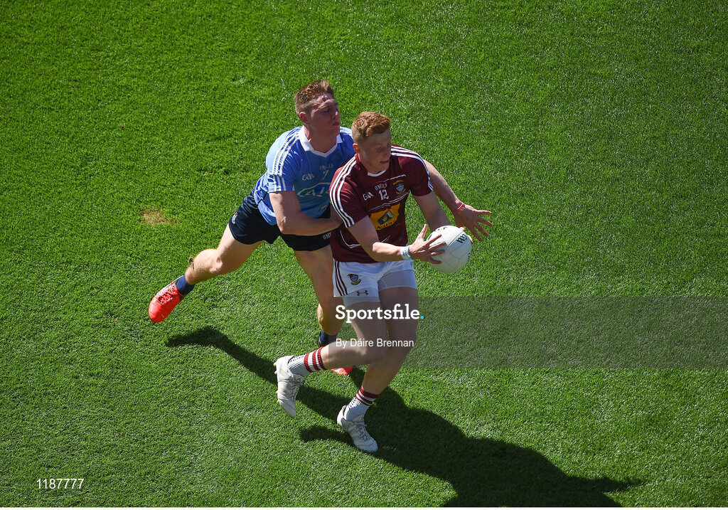 17 July 2016; Ray Connellan of Westmeath in action against John Small of Dublin during the Leinster GAA Football Senior Championship Final match between Dublin and Westmeath at Croke Park in Dubin. Photo by Daire Brennan/Sportsfile