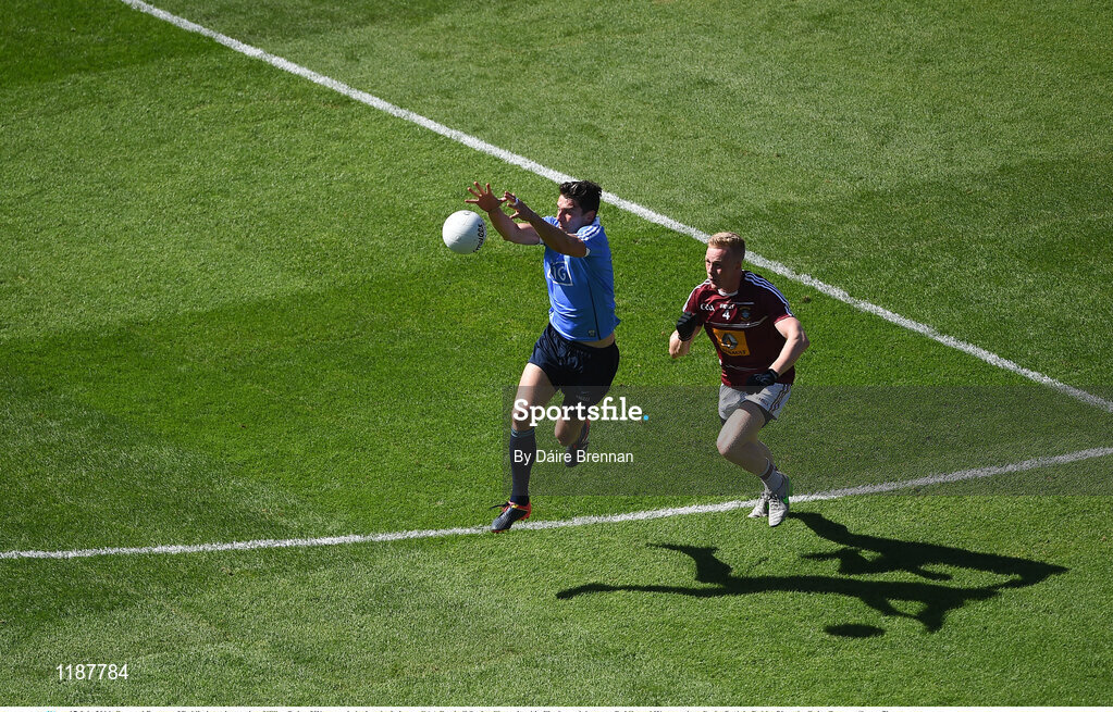 17 July 2016; Bernard Brogan of Dublin in action against Killian Daly of Westmeath during the Leinster GAA Football Senior Championship Final match between Dublin and Westmeath at Croke Park in Dubin. Photo by Daire Brennan/Sportsfile
