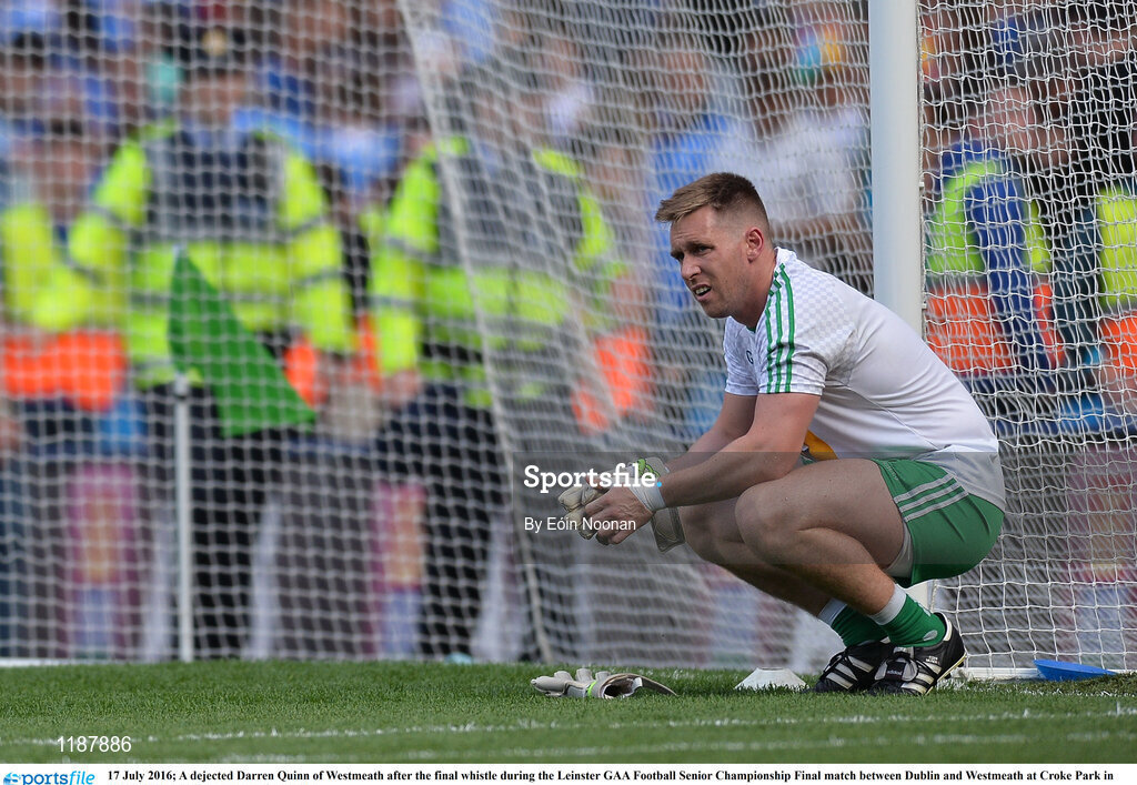 17 July 2016; A dejected Darren Quinn of Westmeath after the final whistle during the Leinster GAA Football Senior Championship Final match between Dublin and Westmeath at Croke Park in Dubin. Photo by Eóin Noonan/Sportsfile
