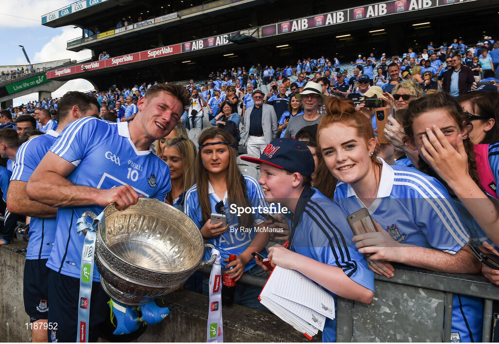 17 July 2016; Dublin's Paul Flynn poses for supporters after the Leinster GAA Football Senior Championship Final match between Dublin and Westmeath at Croke Park in Dubin. Photo by Ray McManus/Sportsfile