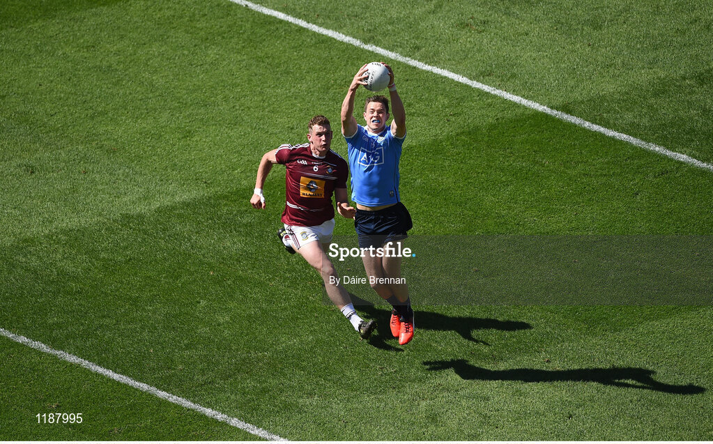 17 July 2016; Dean Rock of Dublin in action against Alan Stone of Westmeath during the Leinster GAA Football Senior Championship Final match between Dublin and Westmeath at Croke Park in Dubin. Photo by Daire Brennan/Sportsfile