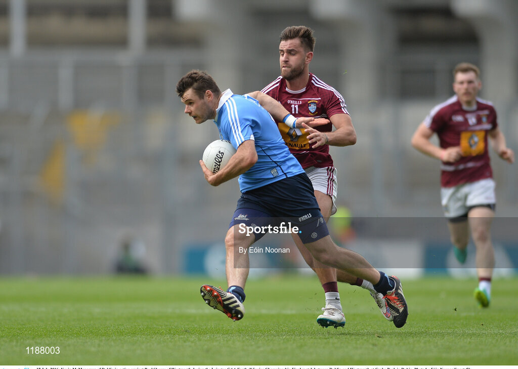 17 July 2016; Kevin McManamon of Dublin in action against Paul Sharry of Westmeath during the Leinster GAA Football Senior Championship Final match between Dublin and Westmeath at Croke Park in Dubin. Photo by Eóin Noonan/Sportsfile