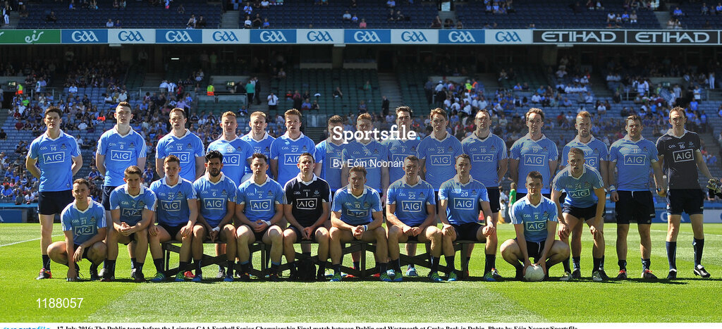 17 July 2016; The Dublin team before the Leinster GAA Football Senior Championship Final match between Dublin and Westmeath at Croke Park in Dubin. Photo by Eóin Noonan/Sportsfile