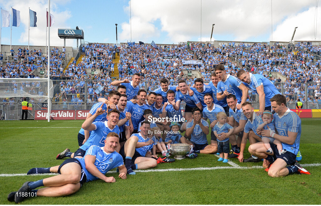 17 July 2016; The Dublin team after the Leinster GAA Football Senior Championship Final match between Dublin and Westmeath at Croke Park in Dubin. Photo by Eóin Noonan/Sportsfile