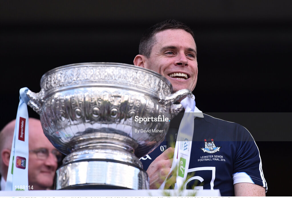 17 July 2016; Dublin captain Stephen Cluxton celebrates with the Delaney Cup afterthe Leinster GAA Football Senior Championship Final match between Dublin and Westmeath at Croke Park in Dubin. Photo by David Maher/Sportsfile