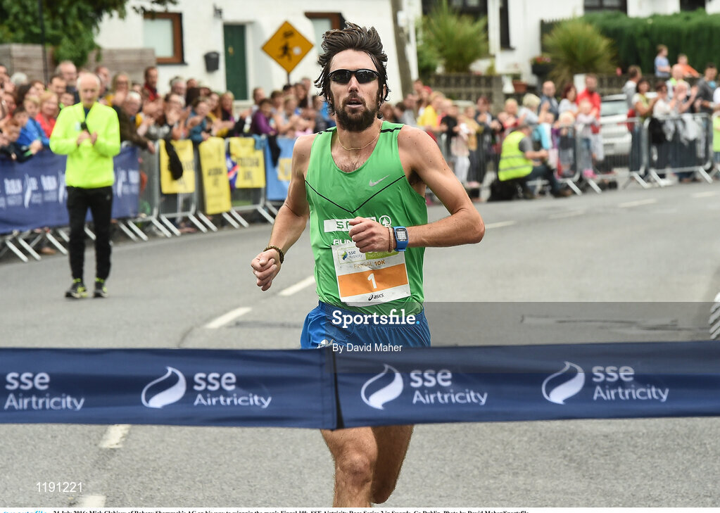 24 July 2016; Mick Clohisey of Raheny Shamrock’s AC on his way to winnnig the men's Fingal 10k, SSE Airtricity Race Series 2 in Swords, Co Dublin. Photo by David Maher/Sportsfile