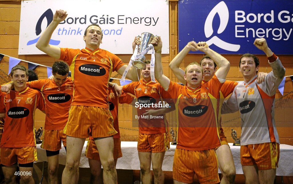 18 September 2010; St. Johns, Drumnaquoile, Co. Down, captain Daniel Marmion, 4, and Damian Murray, 8, lift the cup after winning the, Bord Gáis Energy / St. Jude’s All-Ireland Junior Football 7s. 20 teams from around the country travelled to take part in this prestigious competition. Bord Gáis Energy / St. Jude’s All-Ireland Junior Football 7s Tournament, St. Jude's GAA Club, Templeogue, Dublin. Picture credit: Matt Browne / SPORTSFILE