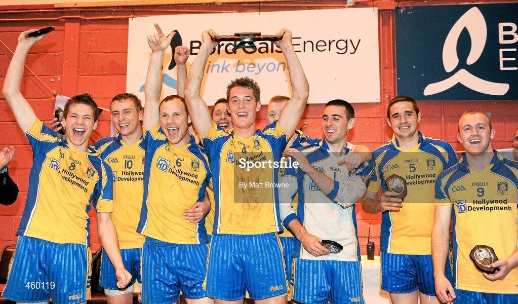 18 September 2010; Declan Byrne the captain of St. Mochtas, GAA Club, Louth Villag, Co. Louth, lifts the Bord Gáis Energy / St. Jude’s All-Ireland Junior Football 7s Shield Final Trophy. 20 teams from around the country travelled to take part in this prestigious competition. Bord Gáis Energy / St. Jude’s All-Ireland Junior Football 7s Tournament, St. Jude's GAA Club, Templeogue, Dublin. Picture credit: Matt Browne / SPORTSFILE