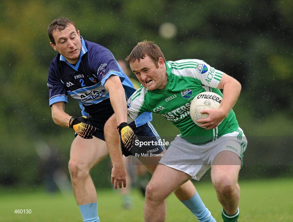 18 September 2010; Michael Dara Sweeney, Achill GAA Club, Co. Mayo, in action against John Carr, St. Jude’s, at the Bord Gáis Energy / St. Jude’s All-Ireland Junior Football 7s Quarter-Final. 20 teams from around the country travelled to take part in this prestigious competition. Bord Gáis Energy / St. Jude’s All-Ireland Junior Football 7s Tournament, St. Jude's GAA Club, Templeogue, Dublin. Picture credit: Matt Browne / SPORTSFILE
