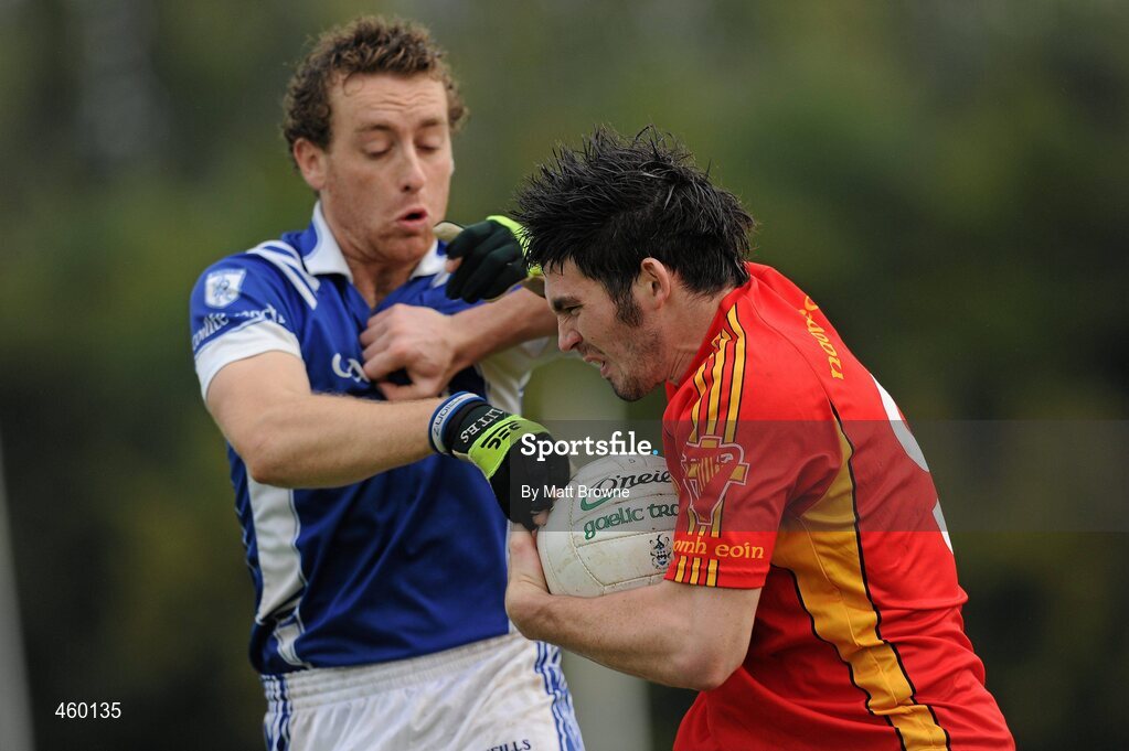 18 September 2010; Conor Flanagan, St. Johns, Drumnaquoile, Co. Down, in action against John McNicholas, Kiltimagh, GAA Club, Co, Mayo, at the Bord Gáis Energy / St. Jude’s All-Ireland Junior Football 7s Semi-Final. 20 teams from around the country travelled to take part in this prestigious competition. Bord Gáis Energy / St. Jude’s All-Ireland Junior Football 7s Tournament, St. Jude's GAA Club, Templeogue, Dublin. Picture credit: Matt Browne / SPORTSFILE