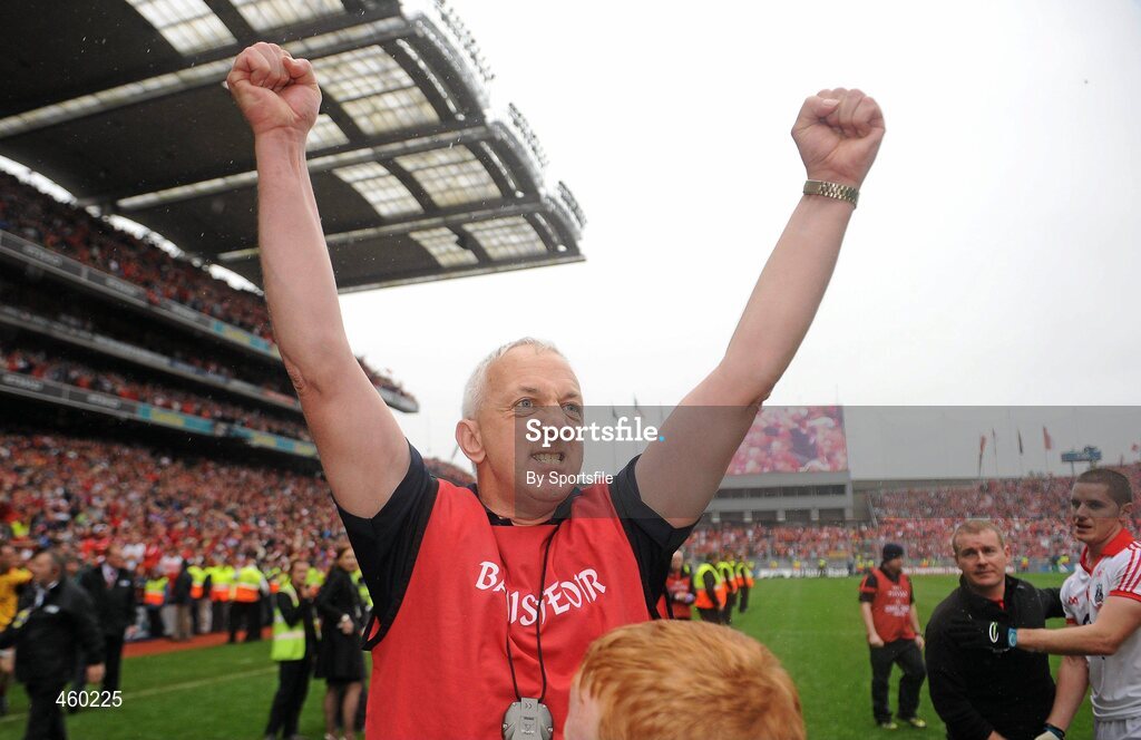 19 September 2010; Cork manager Conor Counihan celebrates at the end of the game. GAA Football All-Ireland Senior Championship Final, Down v Cork, Croke Park, Dublin. Photo by Sportsfile