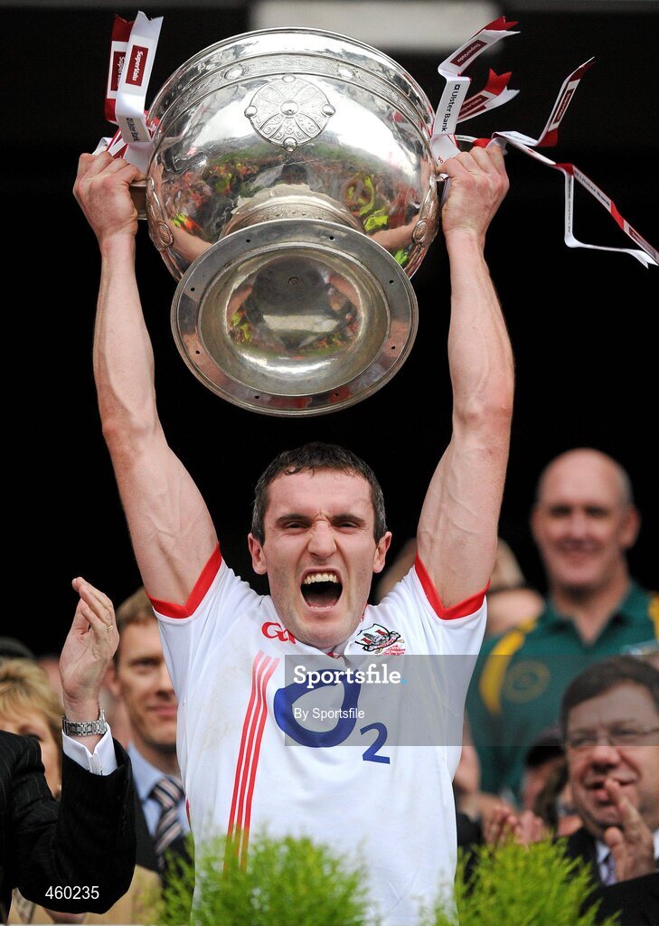 19 September 2010; Cork captain Graham Canty lifts the Sam Maguire Cup. GAA Football All-Ireland Senior Championship Final, Down v Cork, Croke Park, Dublin. Photo by Sportsfile