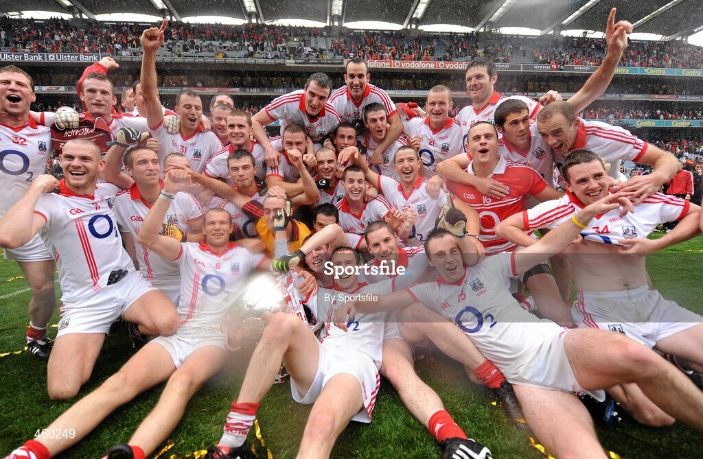 19 September 2010; The Cork team celebrate with the Sam Maguire cup after the game. GAA Football All-Ireland Senior Championship Final, Down v Cork, Croke Park, Dublin. Photo by Sportsfile