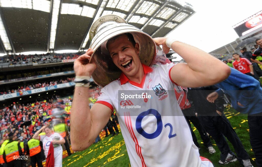 19 September 2010; Cork's Alan O'Connor celebrates with the Sam Maguire Cup after the game. GAA Football All-Ireland Senior Championship Final, Down v Cork, Croke Park, Dublin. Photo by Sportsfile