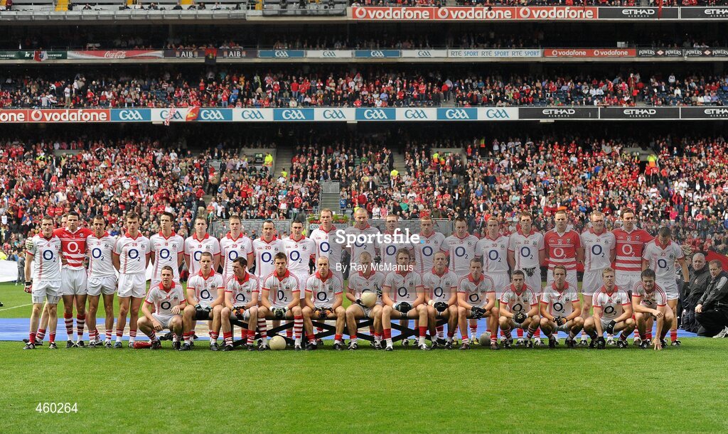 19 September 2010; The Cork team ahead of the GAA Football All-Ireland Senior Championship Final match between Down and Cork at Croke Park in Dublin. Photo by Ray McManus/Sportsfile