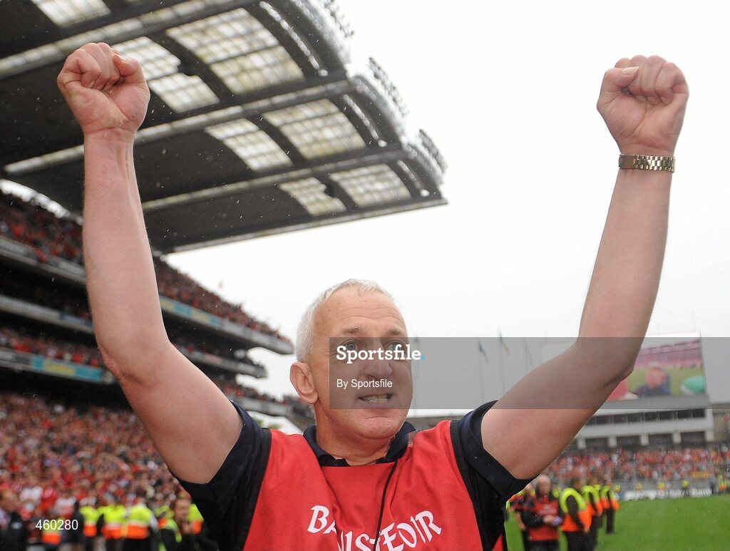 19 September 2010; Cork manager Conor Counihan celebrates at the end of the game. GAA Football All-Ireland Senior Championship Final, Down v Cork, Croke Park, Dublin. Photo by Sportsfile