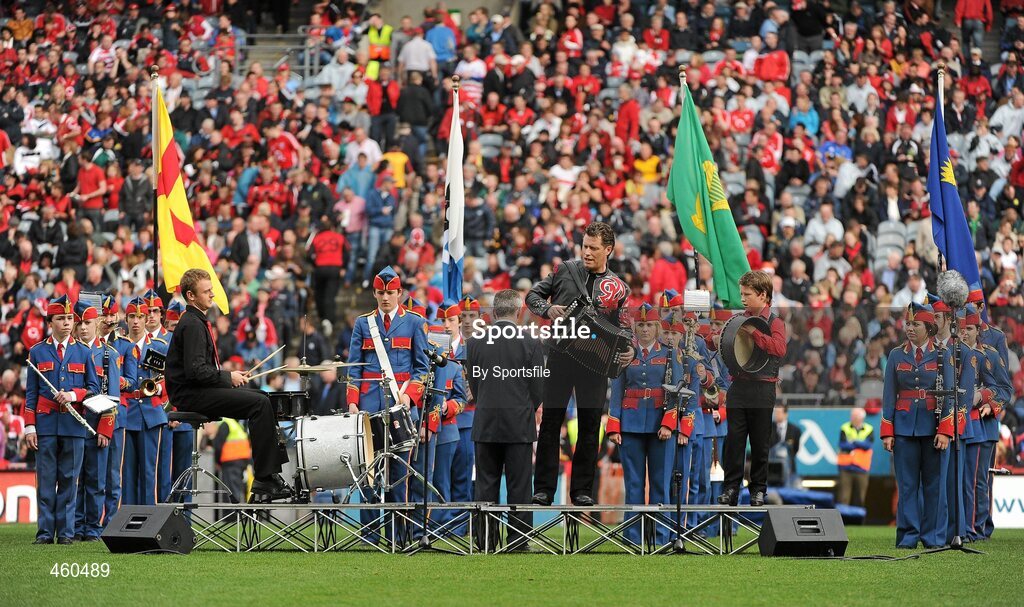 19 September 2010; A general view of the half-time musical entertainment by Liam O'Connor and the members of the Artane School of Music Band. GAA Football All-Ireland Senior Championship Final, Down v Cork, Croke Park, Dublin. Photo by Sportsfile