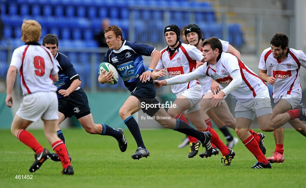 25 September 2010; Kieran Butler, Leinster, breaks though the Ulster defence. U18 Clubs Interprovincial, Leinster v Ulster, Donnybrook Stadium, Dublin. Picture credit: Matt Browne / SPORTSFILE