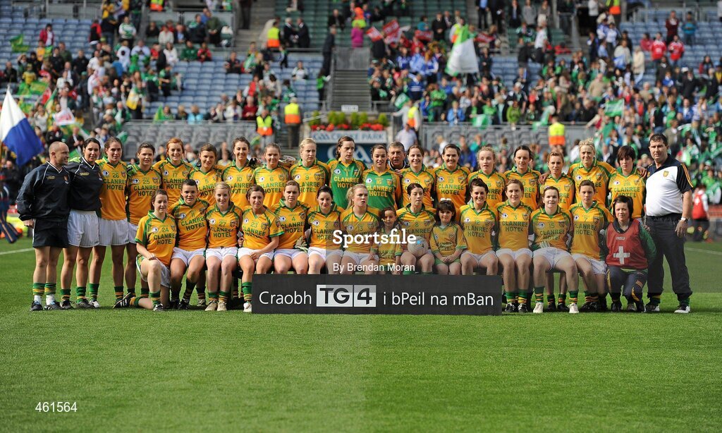 26 September 2010; The Donegal squad. TG4 All-Ireland Intermediate Ladies Football Championship Final, Donegal v Waterford, Croke Park, Dublin. Picture credit: Brendan Moran / SPORTSFILE