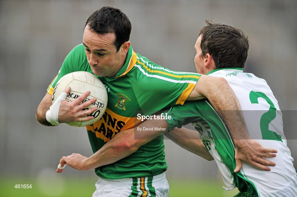 26 September 2010; John Marren, Tourlestranes, in action against Shane King, Eastern Harps. Sligo County Senior Football Championship Final, Eastern Harps v Tourlestrane, Markievicz Park, Sligo. Picture credit: David Maher / SPORTSFILE