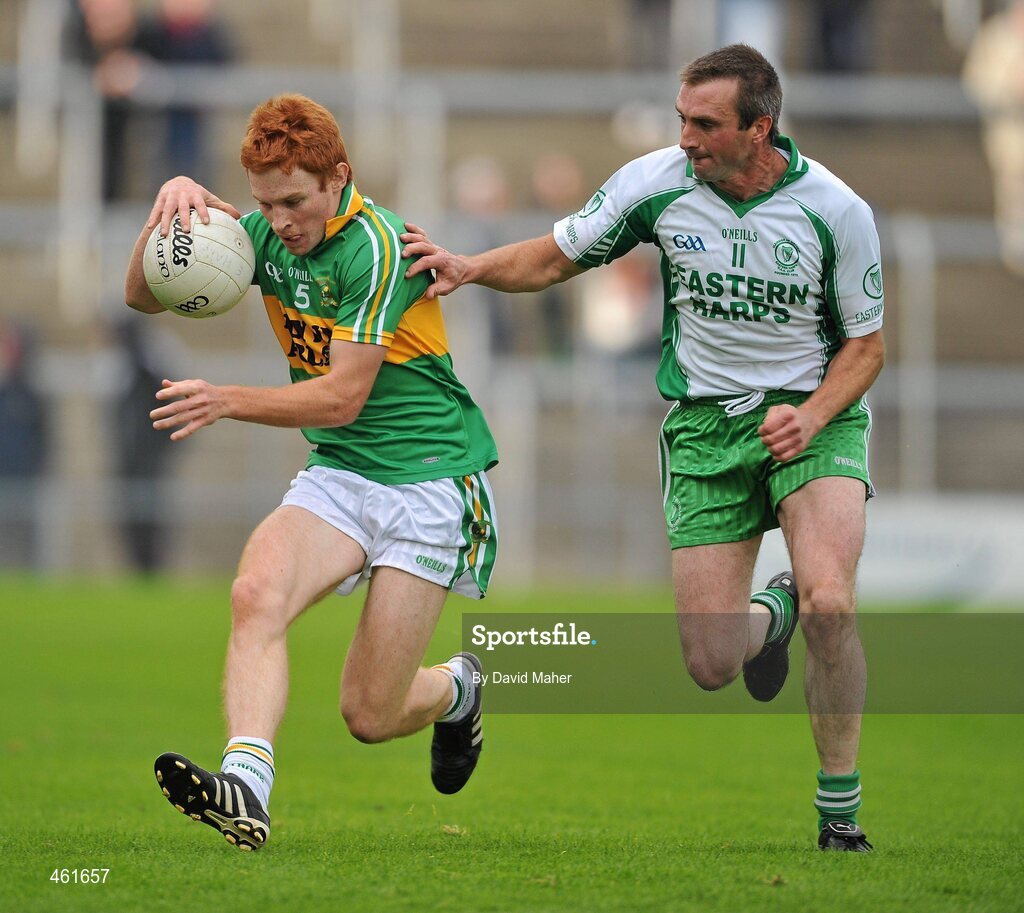 26 September 2010; Noel Gaughan, Tourlestranes, in action against Gavin Horan, Eastern Harps. Sligo County Senior Football Championship Final, Eastern Harps v Tourlestrane, Markievicz Park, Sligo. Picture credit: David Maher / SPORTSFILE