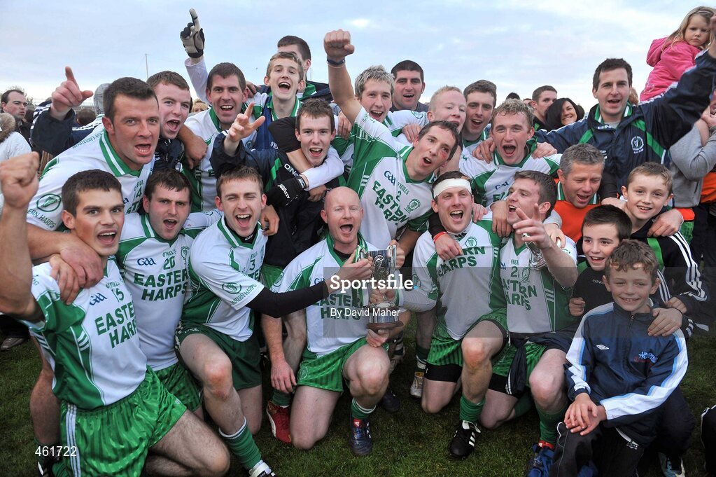 26 September 2010; Eastern Harps players and supporters celebrate with the cup after the game. Sligo County Senior Football Championship Final, Eastern Harps v Tourlestrane, Markievicz Park, Sligo. Picture credit: David Maher / SPORTSFILE