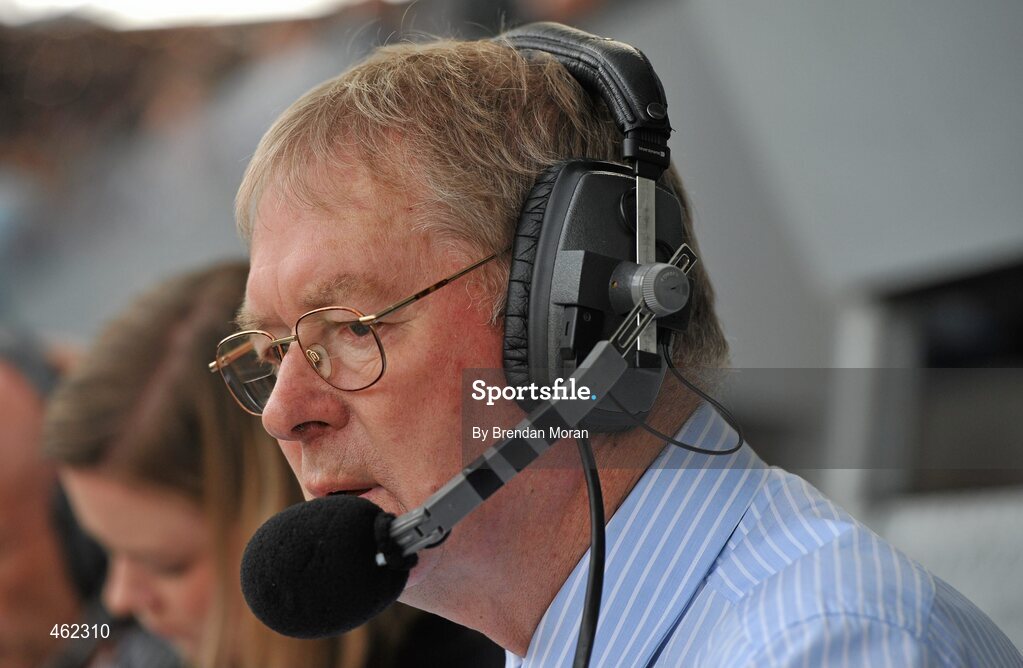 19 September 2010; RTE Gaelic Games Commentator Michéal O Muircheartaigh commentates on his last All-Ireland Senior Championship Final after a career lasting 62 years. His first broadcast was the Railway Cup Final on St Patrick's Day 1949. GAA Football All-Ireland Senior Championship Final, Down v Cork, Croke Park, Dublin. Picture credit: Brendan Moran / SPORTSFILE