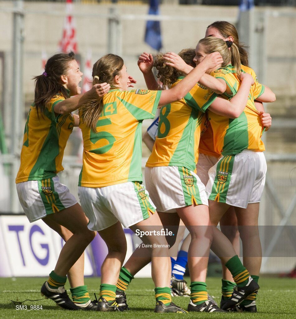 26 September 2010; The Donegal players celebrate after the game. TG4 All-Ireland Intermediate Ladies Football Championship Final, Donegal v Waterford, Croke Park, Dublin. Picture credit: Dáire Brennan / SPORTSFILE