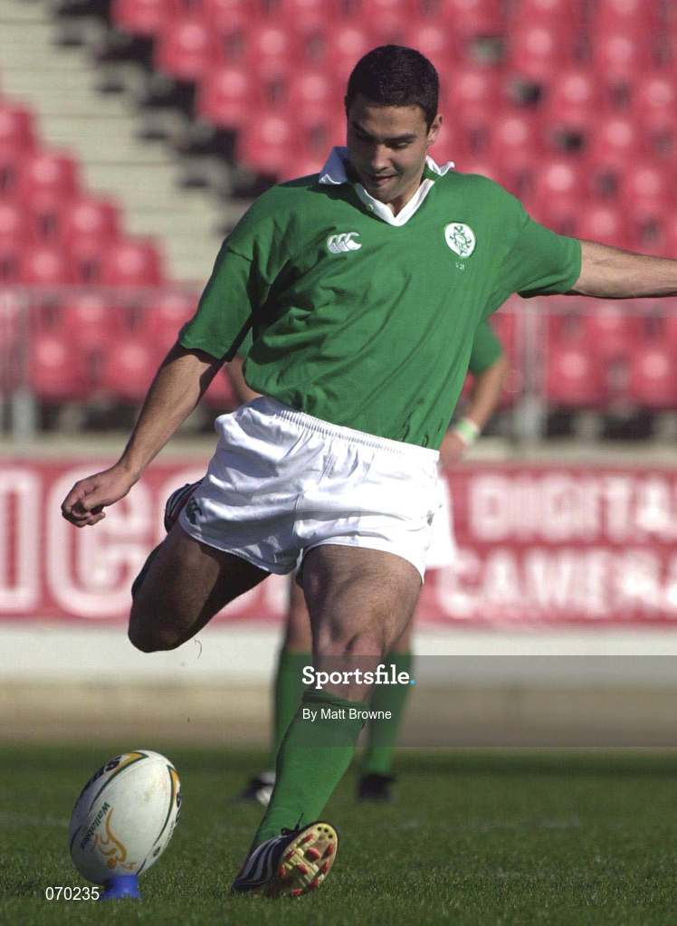 23 June 2001; Jeremy Staunton of Ireland during the 2001 Southern Hemisphere Under 21 Championship match between Argentina and Ireland at Sydney Olympic Park in Australia. Photo by Matt Browne/Sportsfile