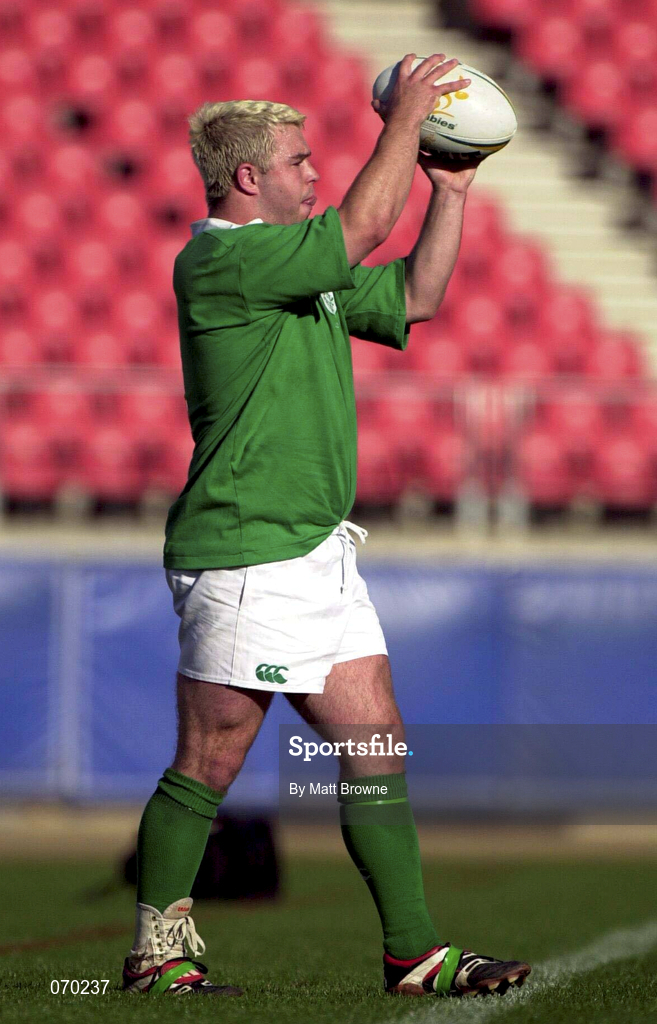 23 June 2001; Gavin Hickie of Ireland during the 2001 Southern Hemisphere Under 21 Championship match between Argentina and Ireland at Sydney Olympic Park in Australia. Photo by Matt Browne/Sportsfile