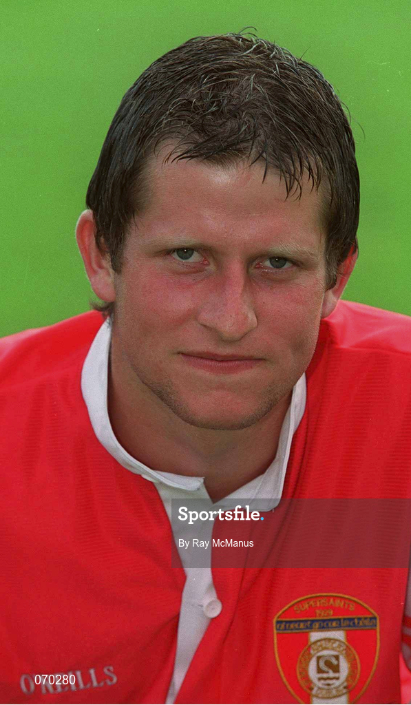 13 August 2001; Ciaran Quinn during a St Patrick's Athletic, incorporating St Francis, Squad Portrait session at Richmond Park in Dublin. Photo by Ray McManus/Sportsfile