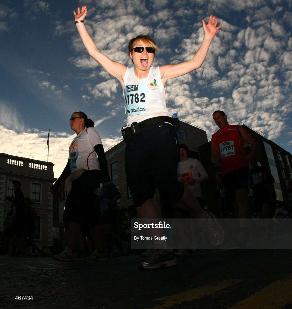 25 October 2010; Sharon Egan, from Bray, Co. Wicklow, in action during the Lifestyle Sports - adidas Dublin Marathon 2010. Merrion Square, Dublin. Picture credit: Tomas Greally / SPORTSFILE