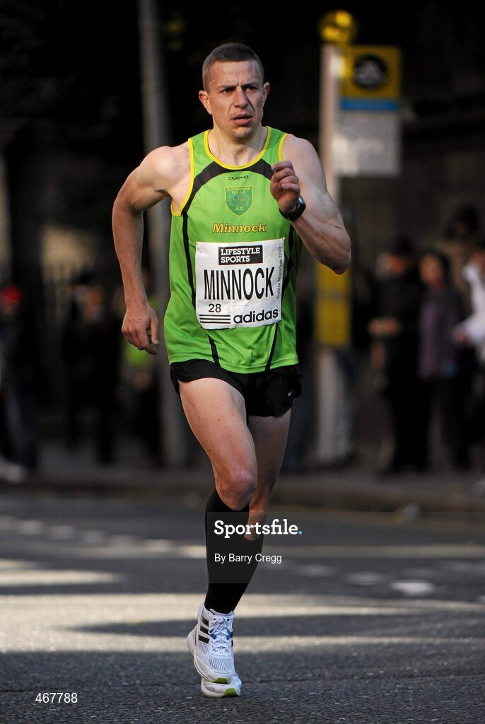 25 October 2010; Barry Minnock in action during the Lifestyle Sports - adidas Dublin Marathon 2010, Merrion Square, Dublin. Picture credit: Barry Cregg / SPORTSFILE