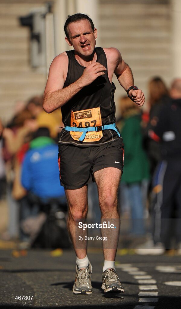 25 October 2010; Christopher Hughes, from Donabate, Co. Dublin, in action during the Lifestyle Sports - adidas Dublin Marathon 2010, Merrion Square, Dublin. Picture credit: Barry Cregg / SPORTSFILE