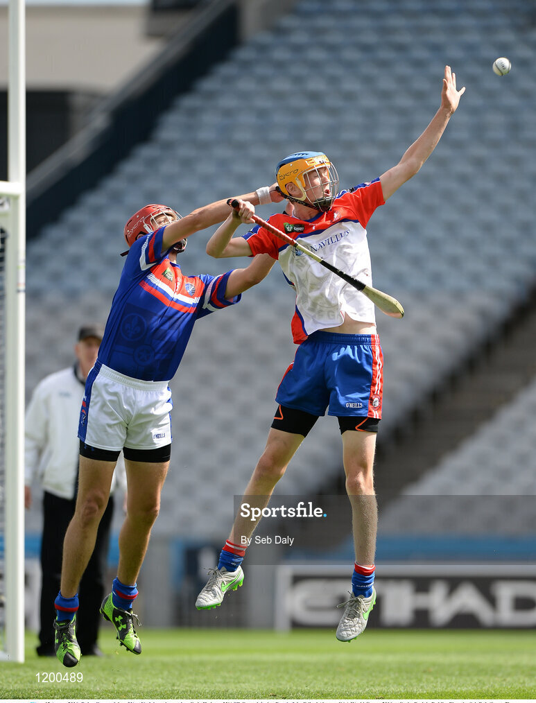 12 August 2016; Dylan Grace, right, of New York in action against Cody Hedges of NACB Central during Day 4 of the Etihad Airways GAA World Games 2016 at Croke Park in Dublin. Photo by Seb Daly/Sportsfile