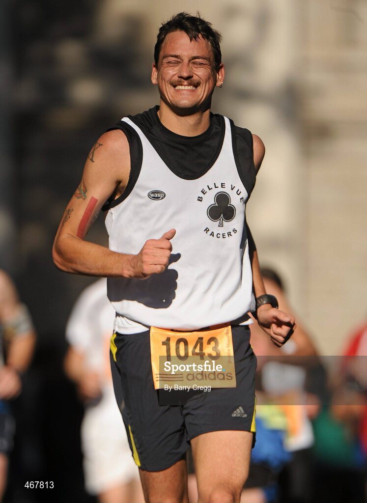 25 October 2010; Bernhard Wagner, from Germany, in action during the Lifestyle Sports - adidas Dublin Marathon 2010, Merrion Square, Dublin. Picture credit: Barry Cregg / SPORTSFILE