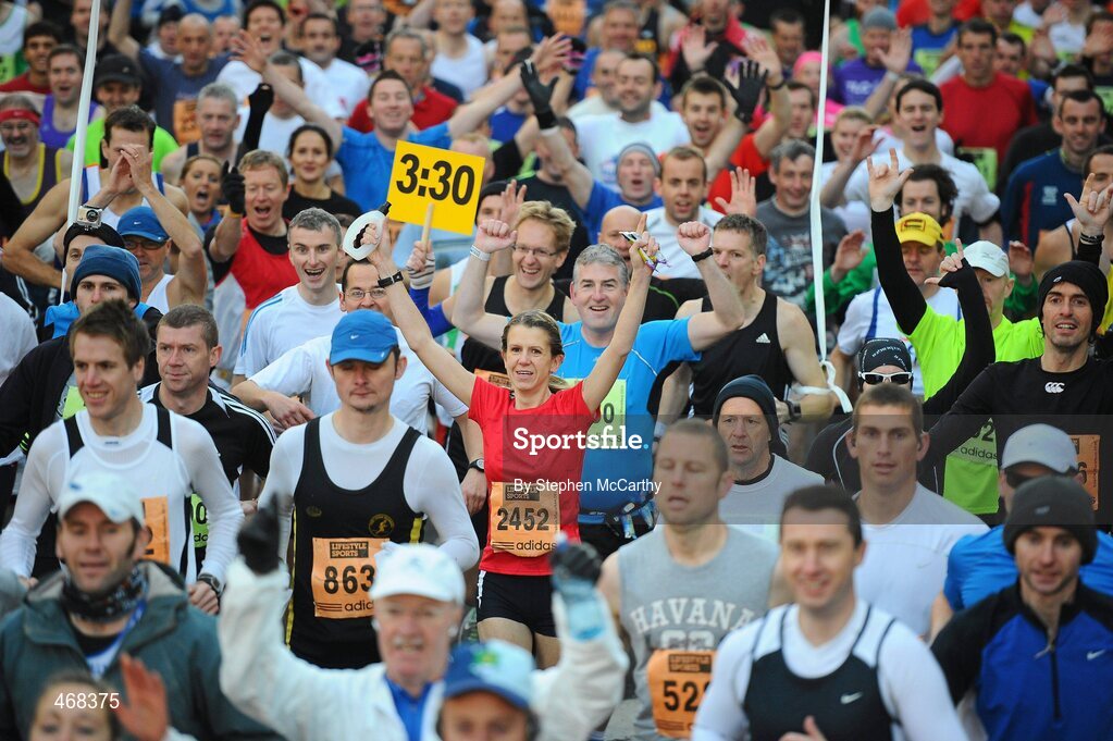 25 October 2010; Alison Reid, from Gatley, in action during the Lifestyle Sports - adidas Dublin Marathon 2010. Dublin. Picture credit: Stephen McCarthy / SPORTSFILE