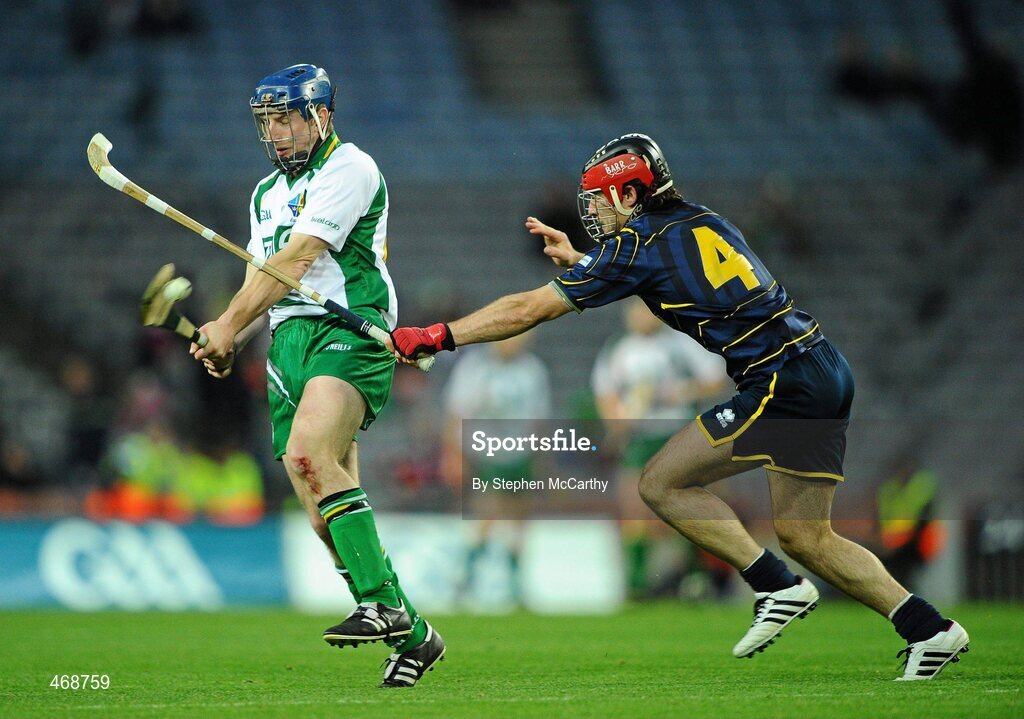 30 October 2010; Patrick Horgan, Ireland, in action against John Barr, Scotland. Senior Hurling / Shinty International 1st Test, Ireland v Scotland, Croke Park, Dublin. Picture credit:  Stephen McCarthy / SPORTSFILE