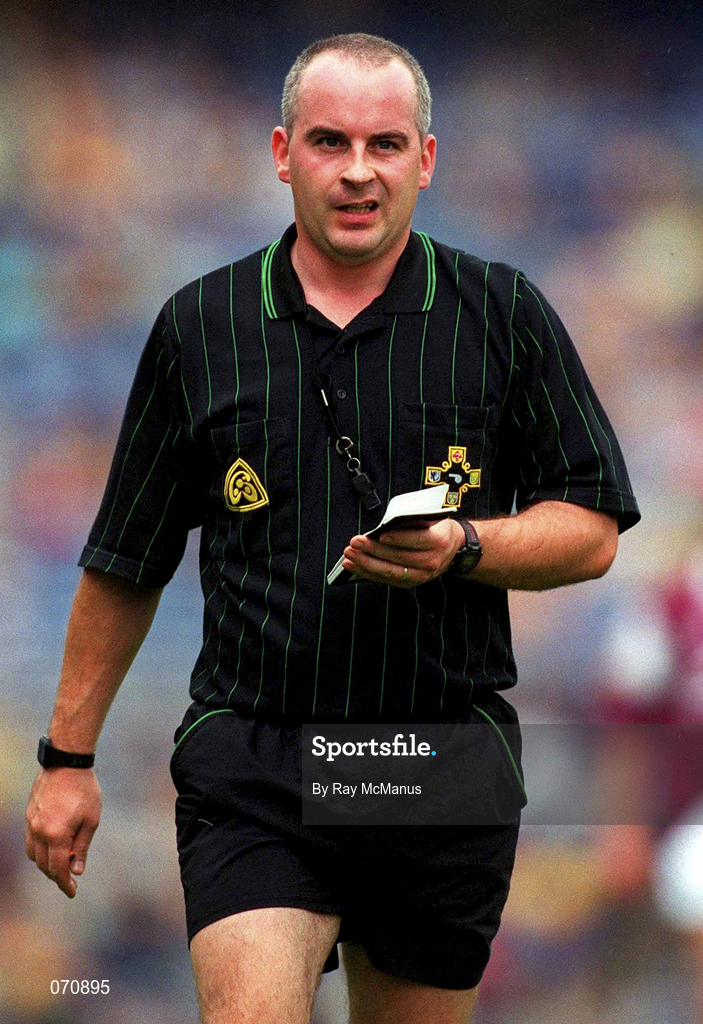 12 August 2001; Referee John Sexton during the All-Ireland Minor Hurling Championship Semi-Final between Galway and Tipperary at Croke Park in Dublin. Photo by Ray McManus/Sportsfile