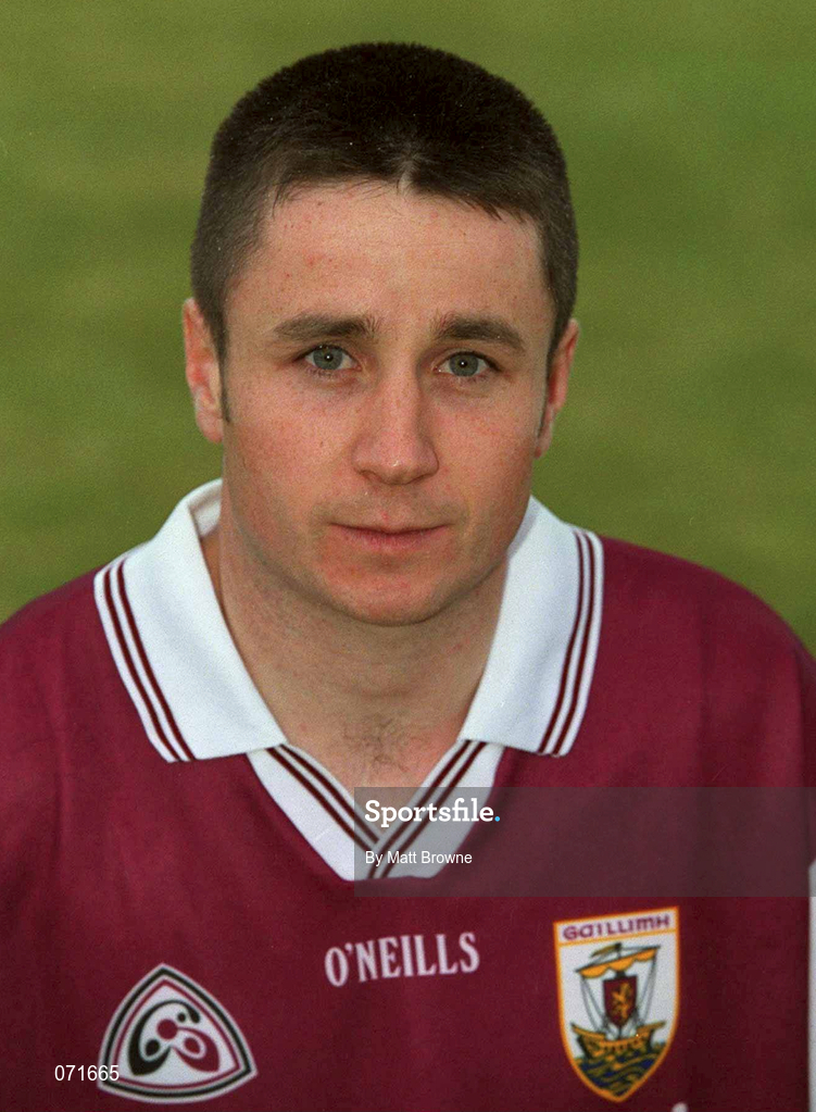 29 August 2001; Brian Higgins of Galway poses for a portrait during a Galway hurling press night at Pearse Stadium ahead of the Guinness All-Ireland Senior Hurling Championship Final. Photo by Matt Browne/Sportsfile