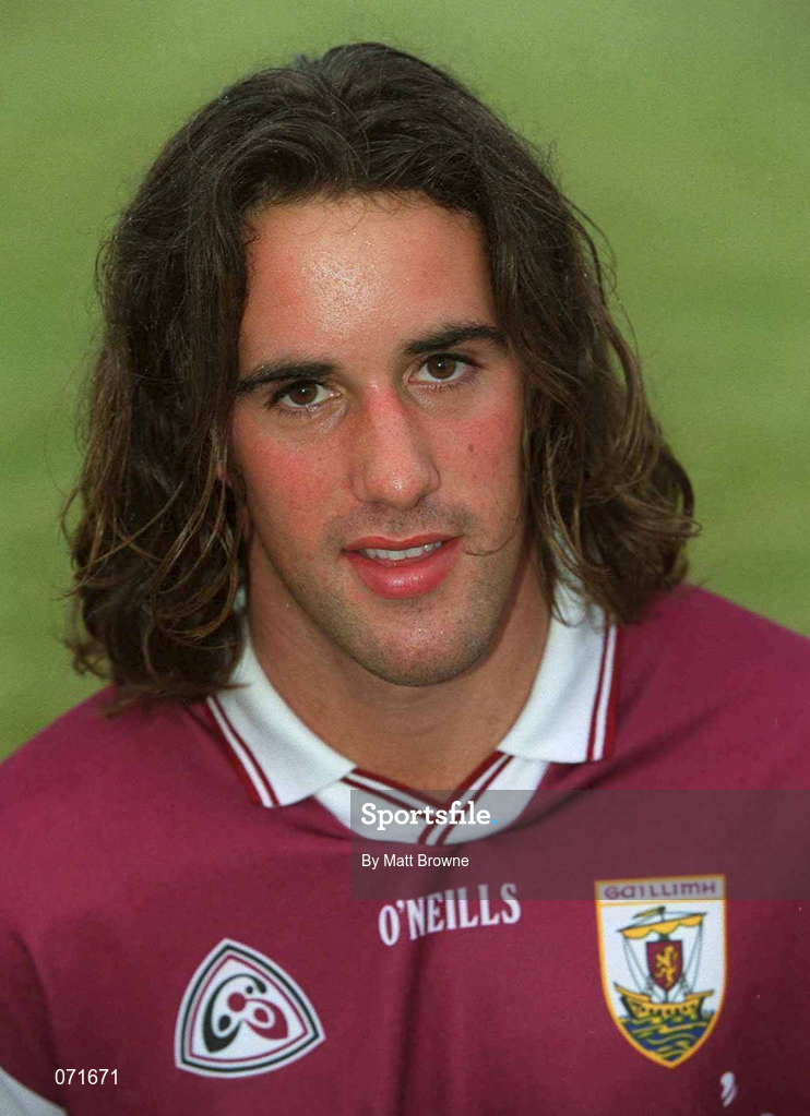 29 August 2001; David Tierney of Galway poses for a portrait during a Galway hurling press night at Pearse Stadium ahead of the Guinness All-Ireland Senior Hurling Championship Final. Photo by Matt Browne/Sportsfile